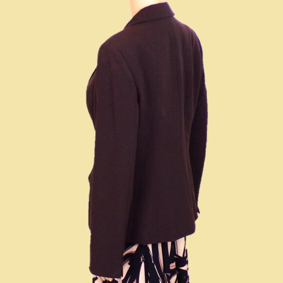 CALVIN KLEIN size 8 chocolate-brown blazer polyester/rayon/spandx dry clean only - Picture 8 of 15